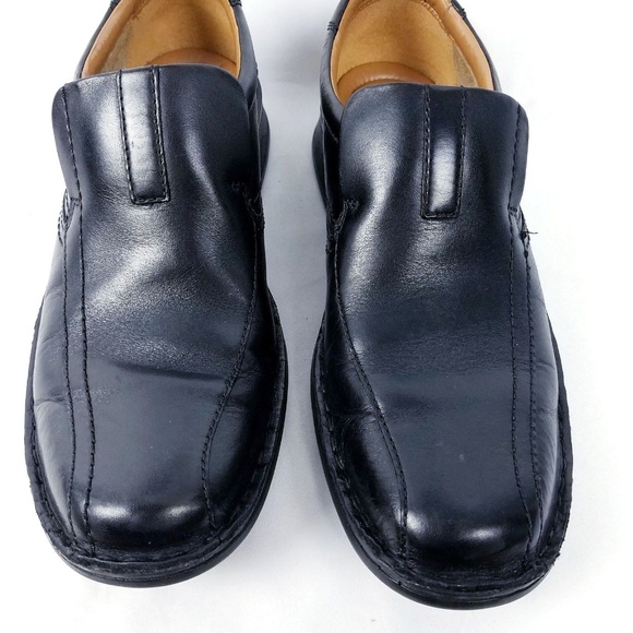 Clarks Mens Loafers Shoes Size 8.5 M Black Leather - Picture 3 of 8
